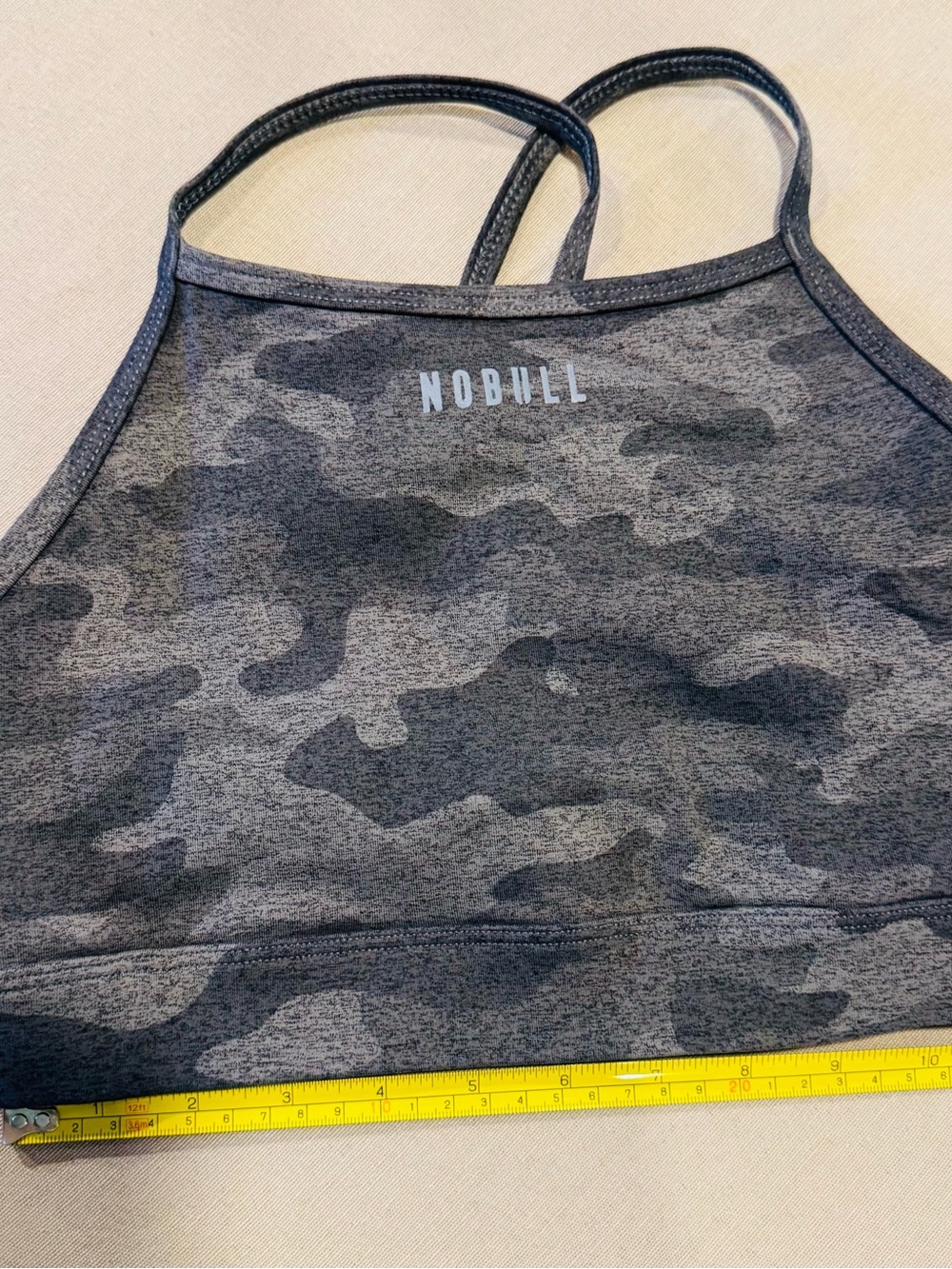 NOBULL Black & Gray Camo High-Neck Sports Bra